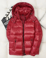 Jannik | Herren Winterjacke Mit Kapuze, Glänzendem Design Und Reißverschluss in Rot