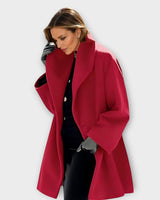 Julia | Damen Oversized Wintermantel im modernen Stil in Rot