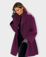 Julia | Damen Oversized Wintermantel im modernen Stil in Lila