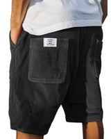 Jasper | Herren Cord Shorts mit elastischem Bund in Schwarz