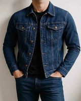 Jeansjacke Herren in Marineblau