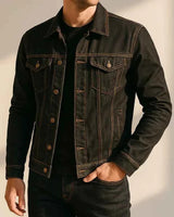 Jeansjacke Herren in Schwarz