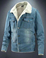 Jeansjacke Mit Futter in Hellblau