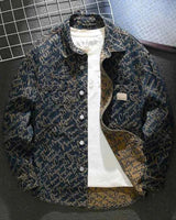 Jeansjacke mit Schriftzug in Dunkelblau