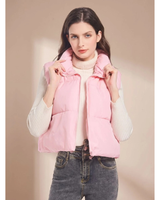 Jenna | Damen Steppweste mit Stehkragen und Reißverschluss in Rosa