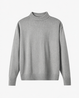 Wollpullover mit Rollkragen und Rippbündchen – Benoît in Grau