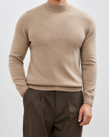 Feinstrickpullover mit Stehkragen – Émeric in Kaffee