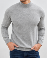 Feinstrickpullover mit Stehkragen – Émeric in Grau