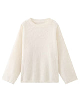 Oversize-Pullover für Damen mit Rundhalsausschnitt und überschnittenen Schultern – Hanna in Beige