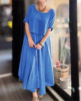 Morocco™ Baumwoll-Leinen-Set im Lagenlook / Zweiteilig, Charme, der Grenzen überschreitet! in Blau