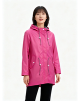Johanna | Damen Wasserdichte Regenjacke mit Kapuze in Rosa