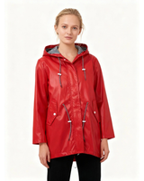 Johanna | Damen Wasserdichte Regenjacke mit Kapuze in Rot