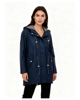 Johanna | Damen Wasserdichte Regenjacke mit Kapuze in Marineblau