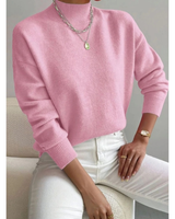 Jolina | Damen Rollkragenpullover mit Langarm und Bündchen in Hellrosa