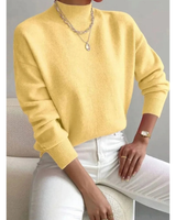Jolina | Damen Rollkragenpullover mit Langarm und Bündchen in Gelb