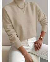 Jolina | Damen Rollkragenpullover mit Langarm und Bündchen in Beige