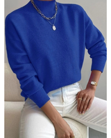 Jolina | Damen Rollkragenpullover mit Langarm und Bündchen in Blau