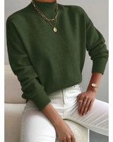 Jolina | Damen Rollkragenpullover mit Langarm und Bündchen in Grün