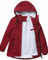 Josefa | Damen Winterjacke isoliert und warm mit Kapuze in Rot