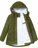 Josefa | Damen Winterjacke isoliert und warm mit Kapuze in Olivgrün