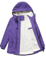 Josefa | Damen Winterjacke isoliert und warm mit Kapuze in Violett