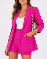 Josephine | Damen Taillierter Blazer Shorts Set in Rosa