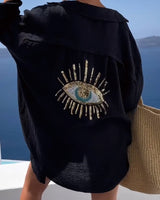 Mykonos | Übergrößen-Bluse in Schwarz