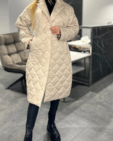 Kendall | Eleganter, figurschmeichelnder Wintermantel – Warm ohne aufzutragen, mit Leopard-Futter in Beige