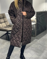 Kendall | Eleganter, figurschmeichelnder Wintermantel – Warm ohne aufzutragen, mit Leopard-Futter in Braun