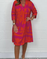 Colette | V-Ausschnitt Kleid in Rot