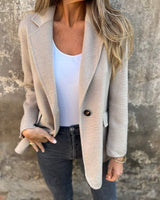 Nyomi | Ein-Knopf-Blazer in Aprikose