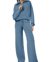 Lässiges Damen Loungeset - Luna in Blau-Grau