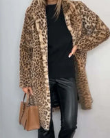 ZOE – Damen-Wintermantel mit Animal-Print in Braun