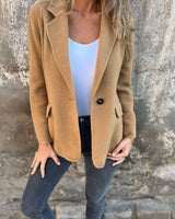 Nyomi | Ein-Knopf-Blazer in Braun