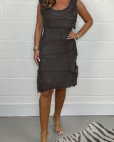Ilaira - Schickes Ärmelloses Kleid in Schwarz