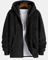 Raydel - Plüsch-Winterjacke für Herren in Schwarz