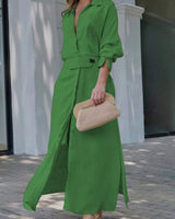 Arwen - Maxikleid mit V-Ausschnitt in Grün