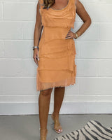 Ilaira - Schickes Ärmelloses Kleid in Orange