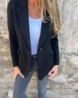 Nyomi | Ein-Knopf-Blazer in Schwarz