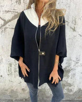 Corana - Stehkragenjacke mit halbem Reißverschluss in Schwarz