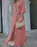 Arwen - Maxikleid mit V-Ausschnitt in Rosa