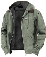 Owenn | Moderne Outdoor-Jacke für Herren mit Kapuze und Kordelzug in Vert armée