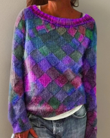 Julia | Damen Pullover mit Farbmix in Lila