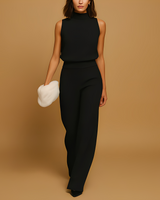 Almerra - Damen-Jumpsuit ohne Ärmel mit weitem Schnitt in Schwarz