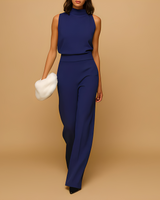 Almerra - Damen-Jumpsuit ohne Ärmel mit weitem Schnitt in Blau