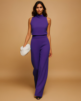 Almerra - Damen-Jumpsuit ohne Ärmel mit weitem Schnitt in Violett