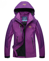 Juna | Damen Leichte Wasserdichte Regenjacke mit Kapuze in Violett