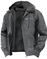 Owenn | Moderne Outdoor-Jacke für Herren mit Kapuze und Kordelzug in Gris