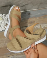 Zinnia - Offene Freizeitschuhe aus Kunstleder mit Slingback in Khaki