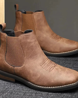 Karl | Herren Orthopädische Chelsea Boots aus Kunstleder in Kastanienbraun